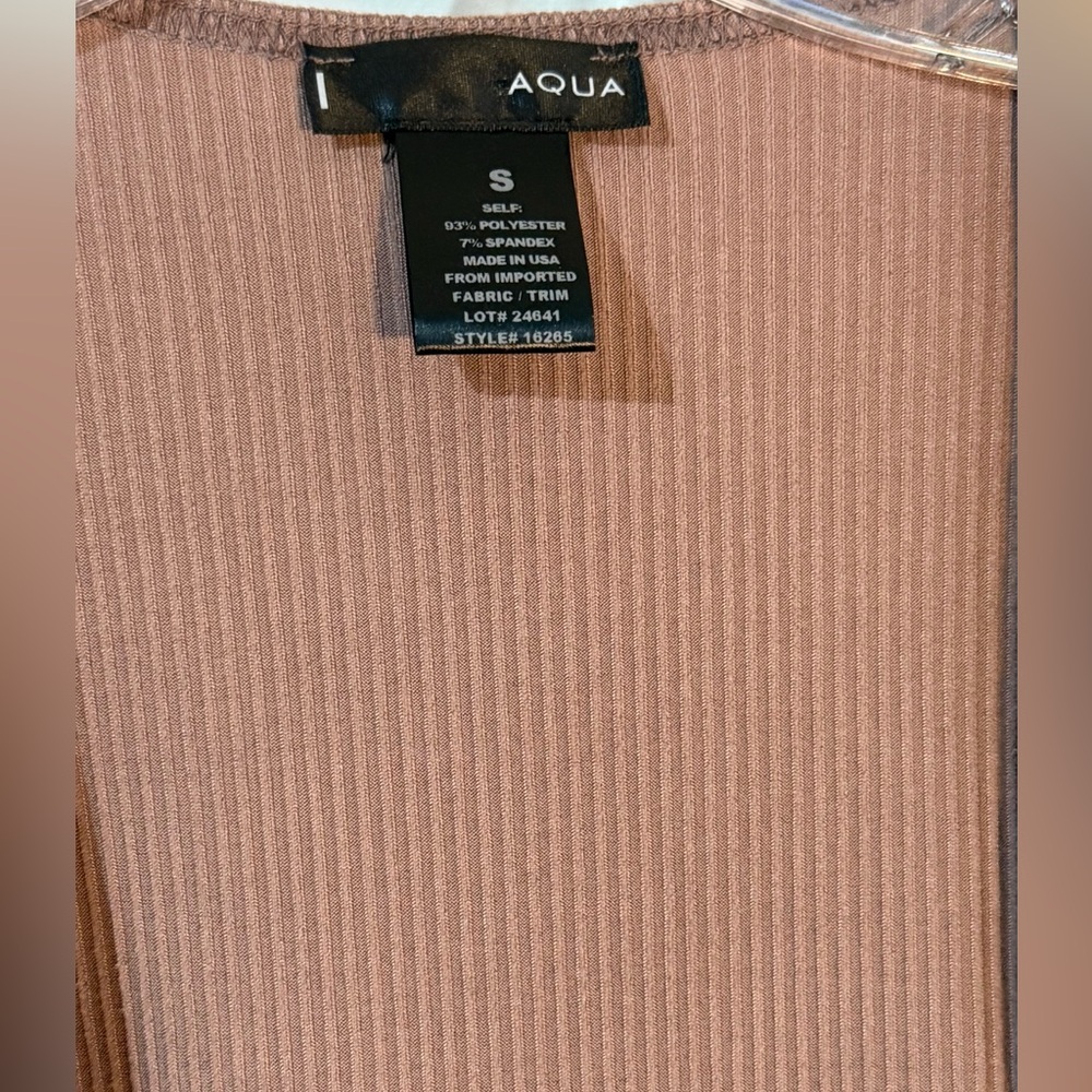 Aqua Duster Cardigan Sweater cafe brown/pink size small - Picture 5 of 8
